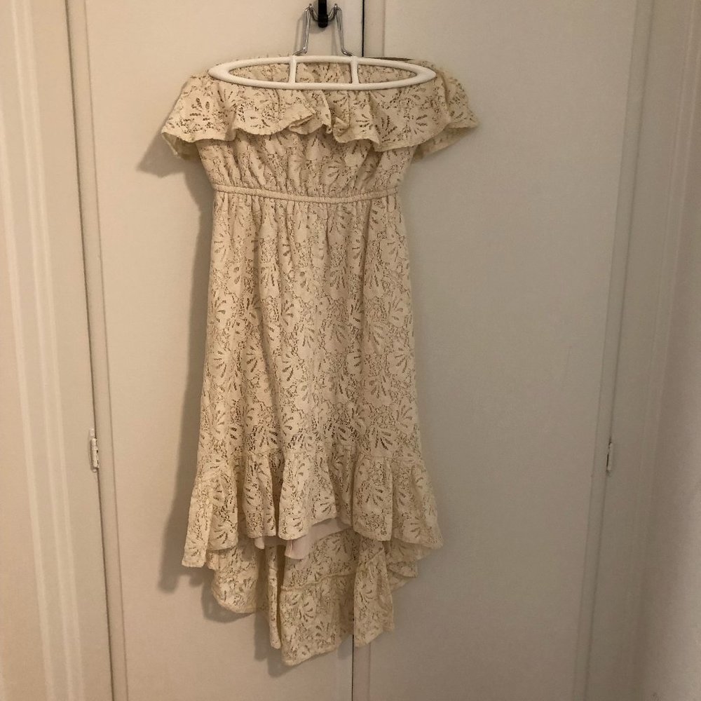 Full Tilt Tillys Crochet Boho High to Low Strapless Dress